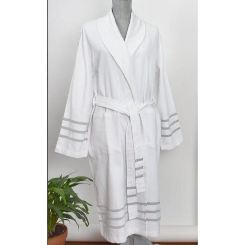 Turkish Cotton Robe L XL 100% Cotton Hammam Resort Cruise Spa Beach Gym